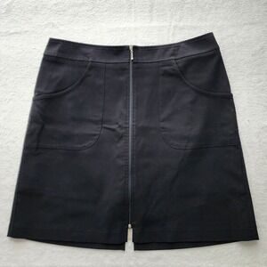 Cracked Wheat Full Zip Skort Skirt Womens 12 Black Mini Pockets Casual Workwear